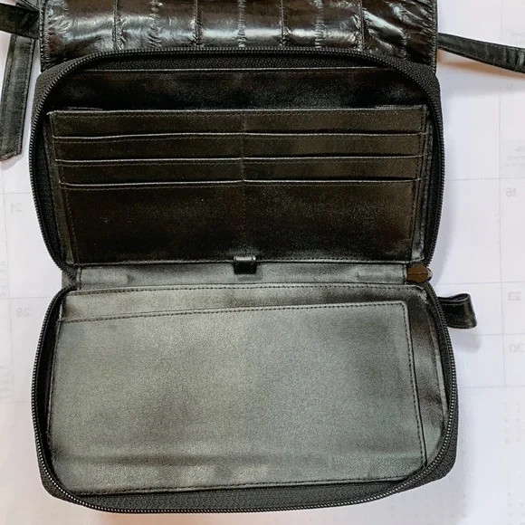 Vintage Lee Sands Eel Skin Wallet Clutch Crossbody - Picture 4 of 15